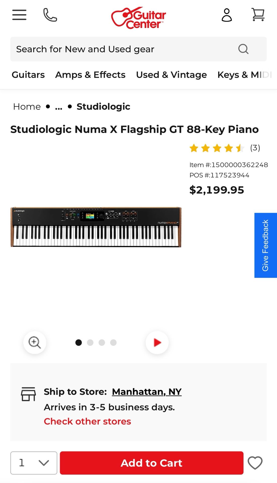 Studiologic Numa x GT 88