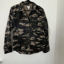 Camouflage Denim Shirt Jacket Women 