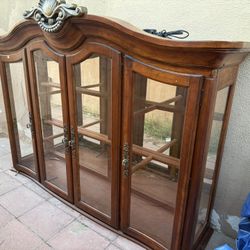 Oat Wood China Cabinet 