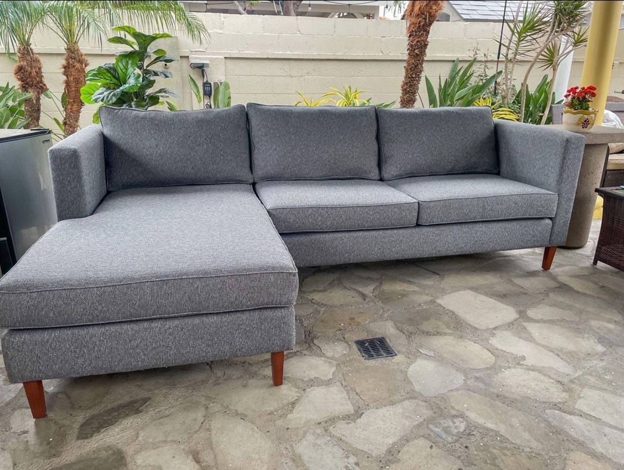 Grey Sectional Couch - Like New 