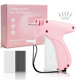 Stitch Gun for Clothes - Handheld Stitch Gun Quick Clothing Fixer - Tagging Gun for Clothing, Sewing Kit-Includes 6 Needle, 1000 Black Fasteners & 100
