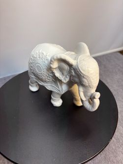 White Porcelain Elephant Figurine