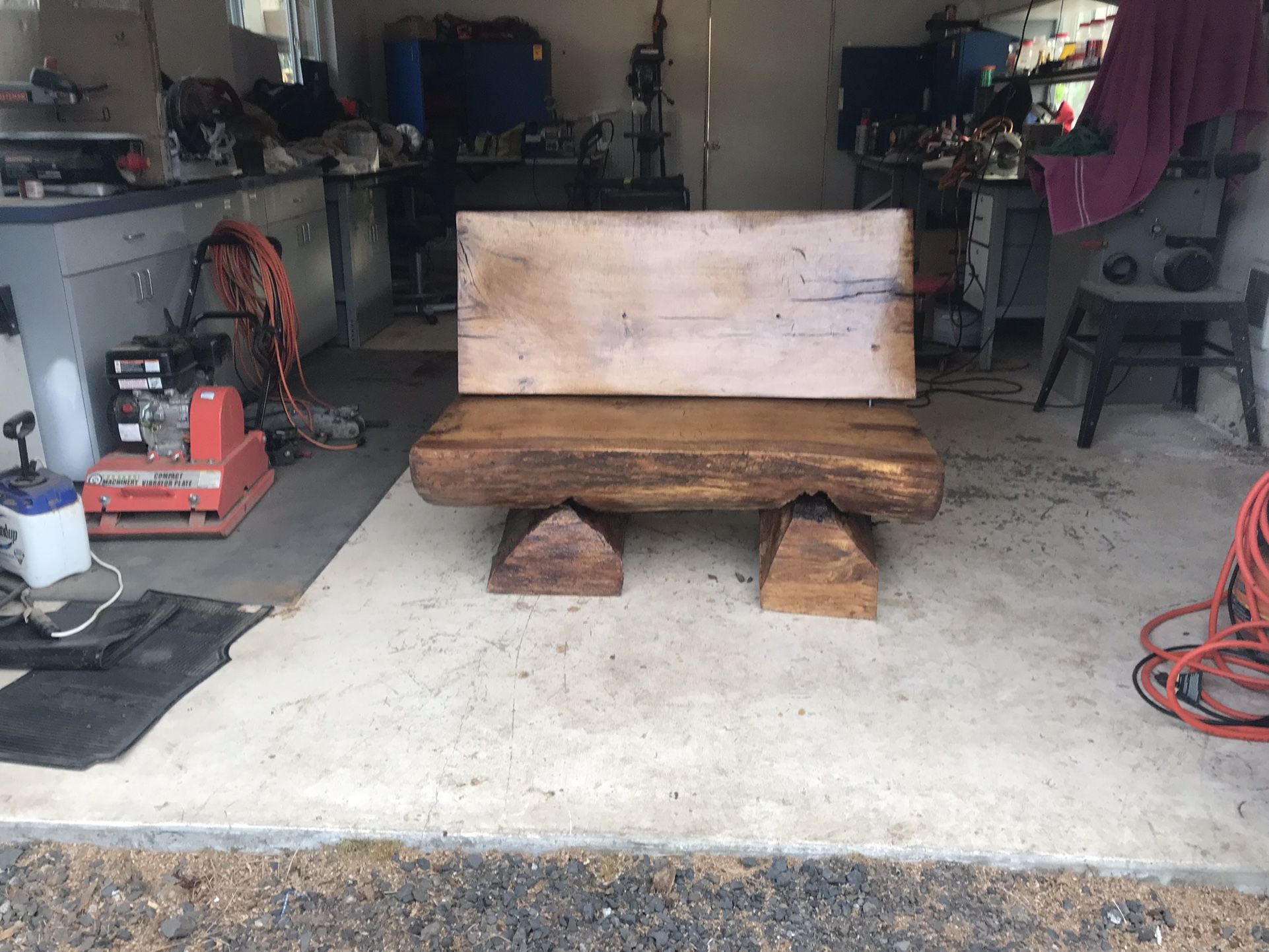 Slab Oak Bench