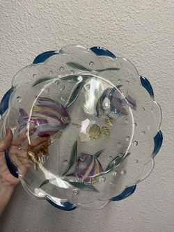 Glass Platters Fish Design