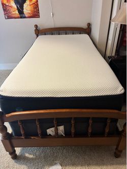 Nectar Premier Twin Mattress w/ base and Twin Bed Frame