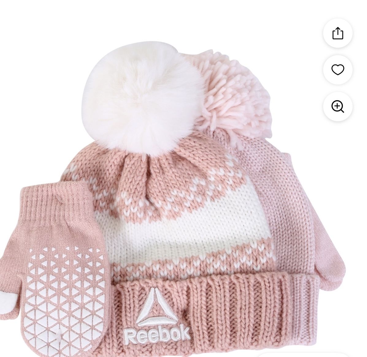 NWT Reebok baby/toddler girls Hat and Mittens 6pcs Set