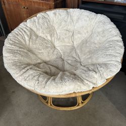 Pier1 Imports 42 inch Rattan Papasan Chair with Cushion  