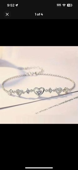 Women’s Bracelet Made Of S925 Sterling Silver In Heart Shape, With Zirconia 