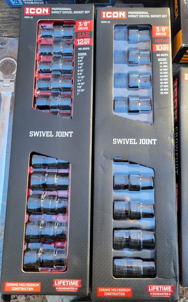 ICON 3/8" Drive Swivel Impact Socket Set - Snap-on Craftsman Kobalt