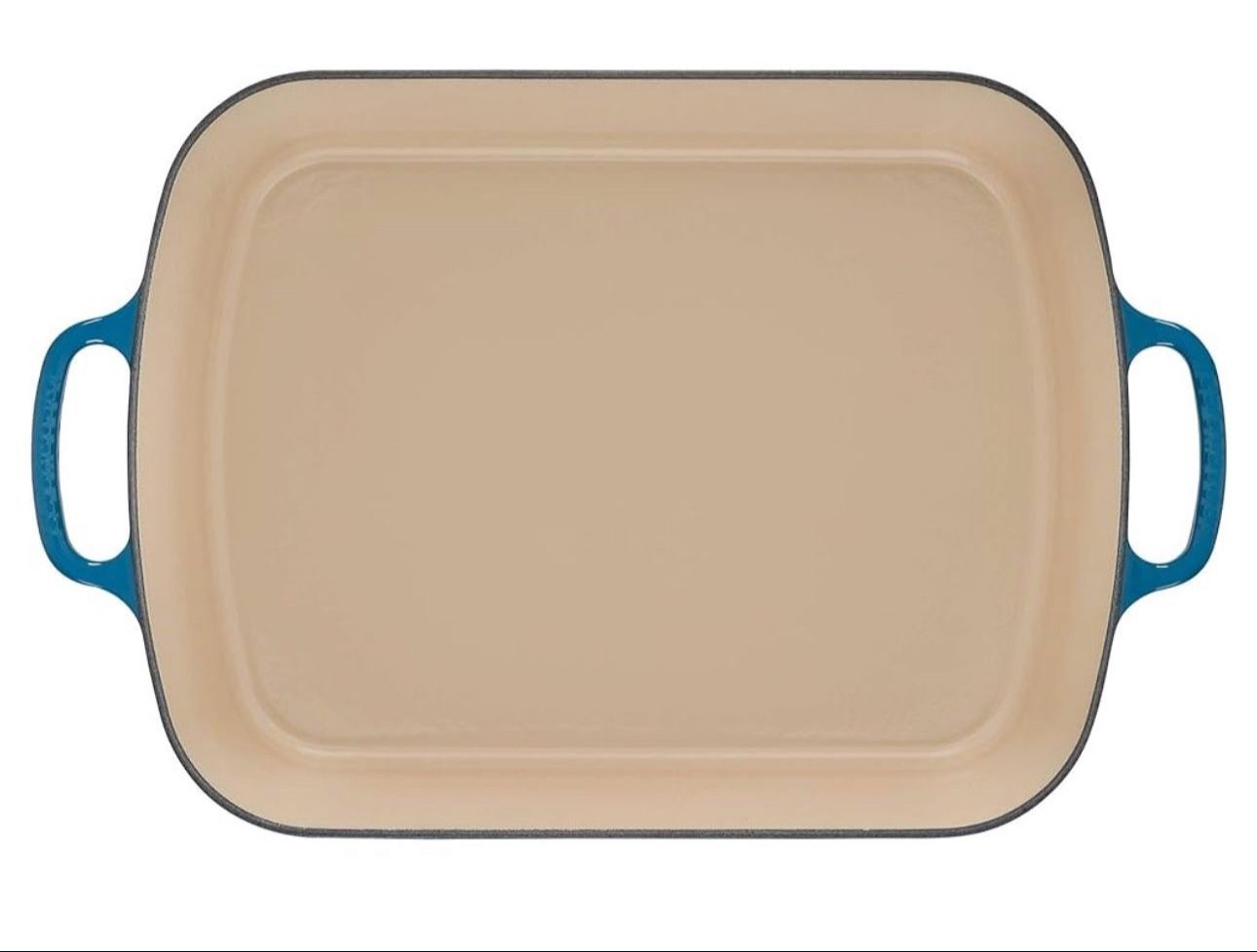 Le Creuset Enameled Cast Iron Signature Rectangular Roaster, 7 qt. (12.8" x 18.7"), Deep Teal