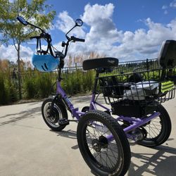E-bike Folding Tricycle USA Liberty Electric Trike 16" Purple electric bike for sale