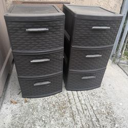 Plastic Drawer Storage Combo – 3 Drawers Each (Set of 2)