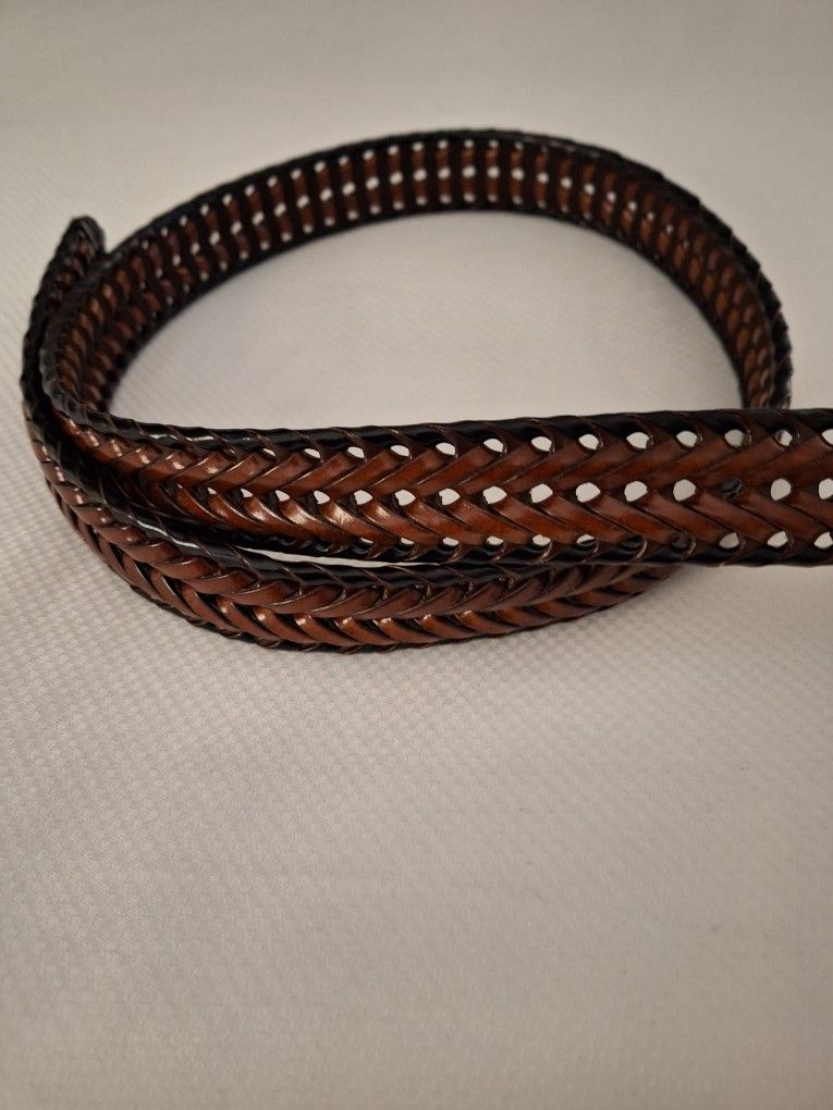 MENS LEATHER DRESS BELT BICOLOR BRAND NEW VERY NICE!