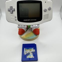 Game Boy Advance White W/Pokemon Blue Authentic