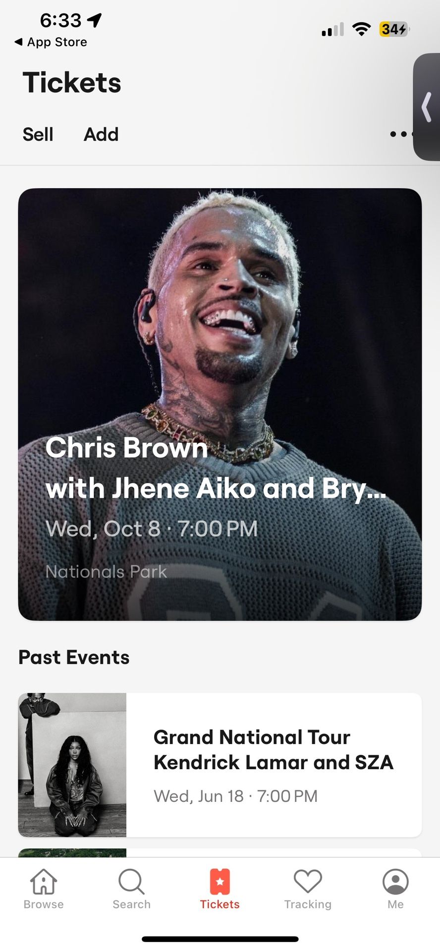 Chris brown ticket In DC 10/8