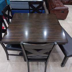 *Tax Time Furniture Event*---Kelly Classic Wood Dining Table Sets W/4 Chairs And Bench---Delivery And Financing👌