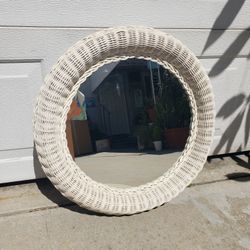 Vintage Wicker Mirror 