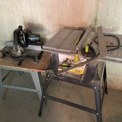 Awesome Saw Combo / 10”  Mitre w/stand & Table Saw w/stand 