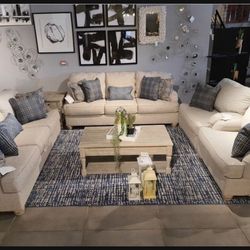 Linen Sofa Loveseat Couch 👉 Living Room Set 🍀 Fastest Delivery 🚚  Best Price ✅