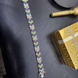 MSterling Silver multigemstone Bracelet.