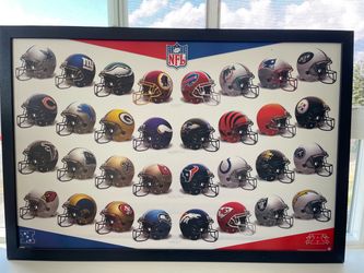 Framed NFL All Teams Helmet 2002 Molded Sign