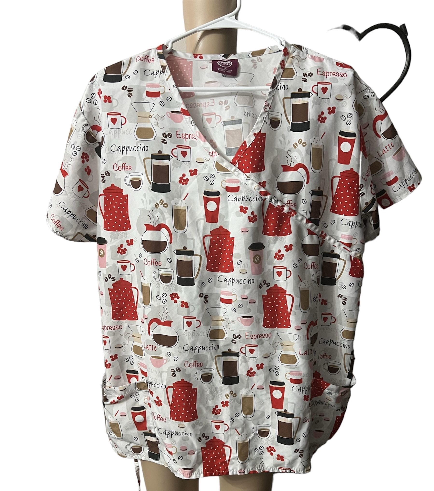 Womens Divine Curves Uniform Scrub Top Optional P1xl Preownedpp