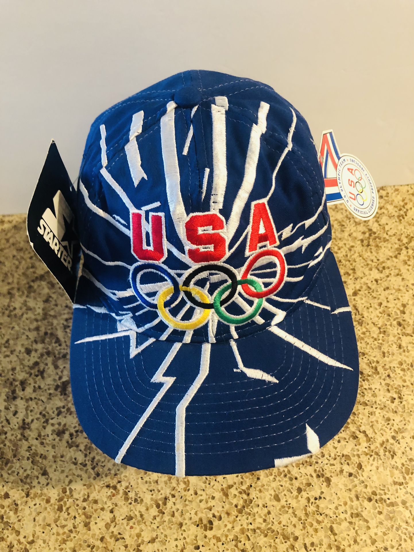 Rare Vintage Olympic Starter Shockwave Snapback Hat Cap.  New