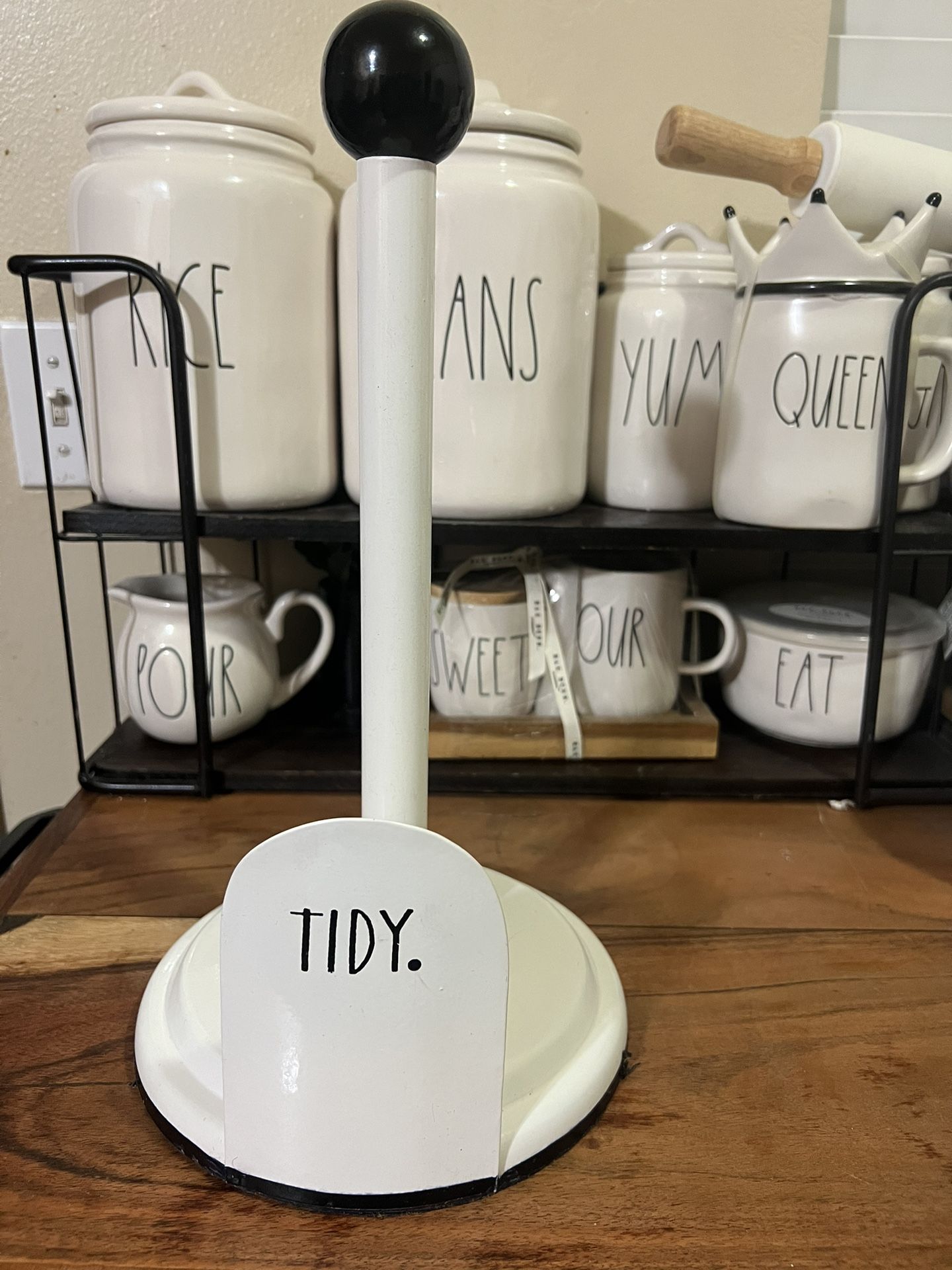 Rae Dunn White Paper Towel Holder TIDY $30 FIRM