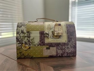 Vintage Style Butterfly and Floral Decorative Storage Trunk