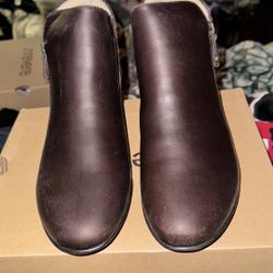 Women’s Revere Genuine Upper Leather Brown Ankle Boots Sz 11W