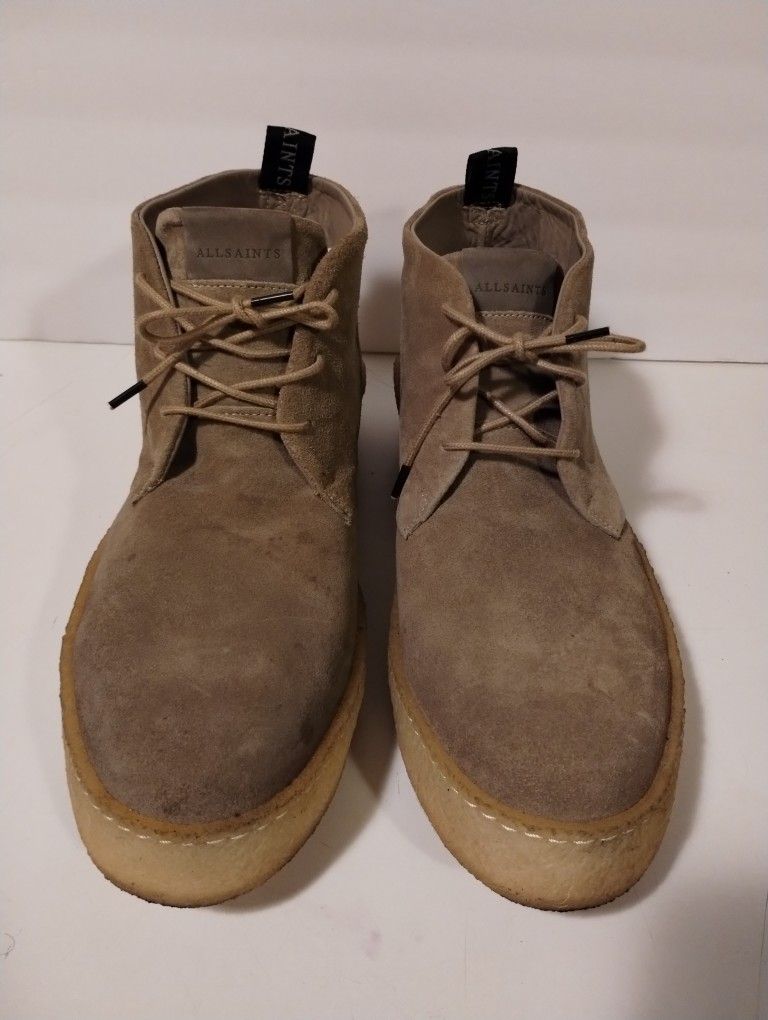 Allsaints kit Brown Leather Chukka Suede Lace Up Ankle Casual Boots Size 12. 