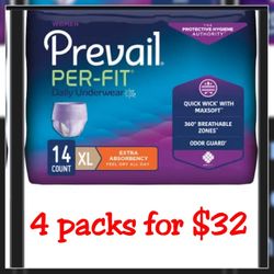 Diaper XL Prevail Women New