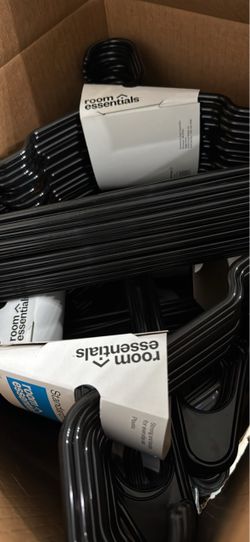 180 Black Plastic Hangers Bulk Lot