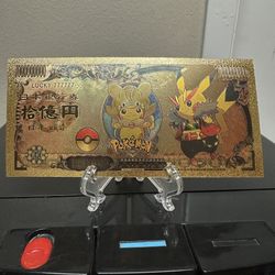24k Gold Plated Pokémon Cosplay Pikachu Banknote