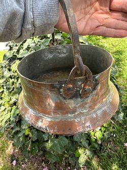 Antique , Hammered Copper Cauldron/ Pot( and milk pail )