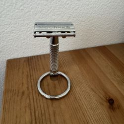 Micro Touch One Classic Chrome Safety Razor, 12 Blades, Chrome Stand