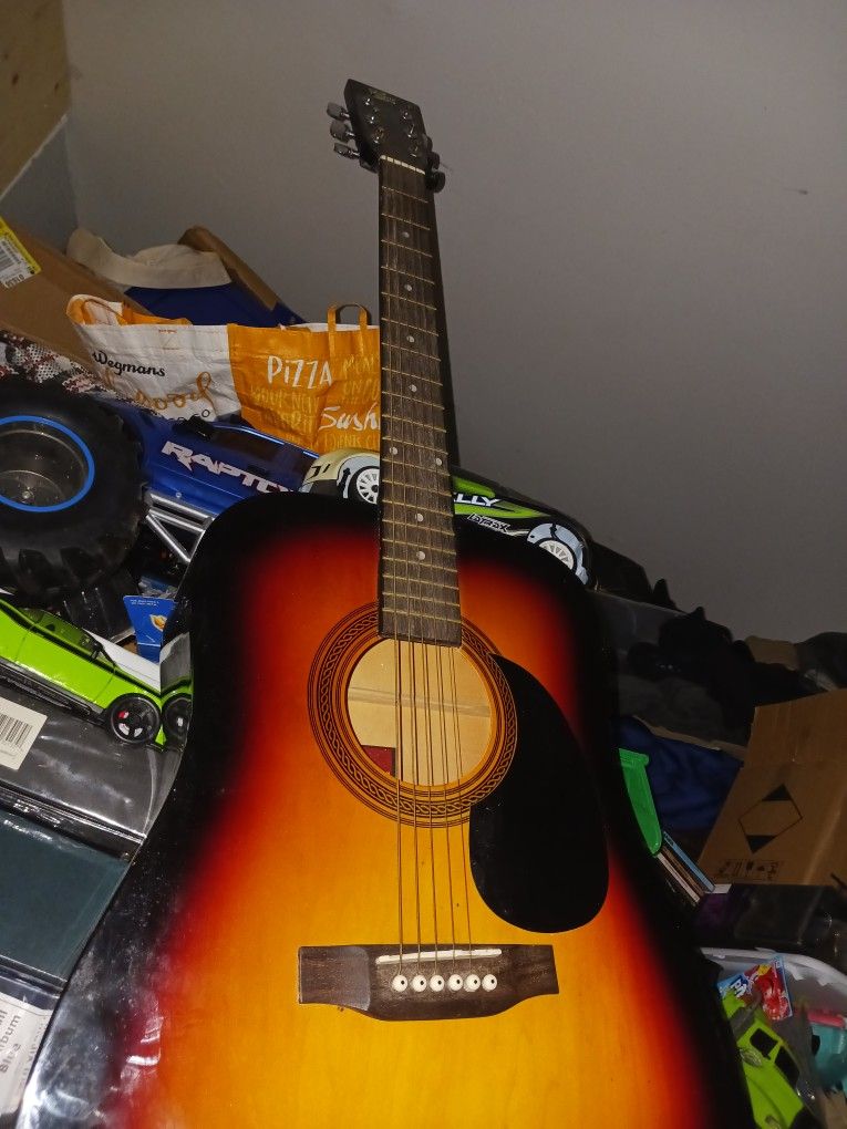 Vintage 6 String Acoustic Guitar Sunburst Rogue