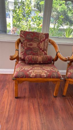2 matching solid wood chairs