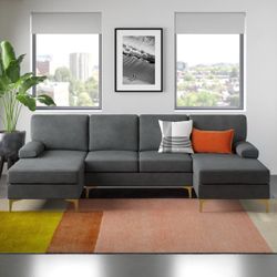 Dark Gray 3-piece Double Chaise Sectional