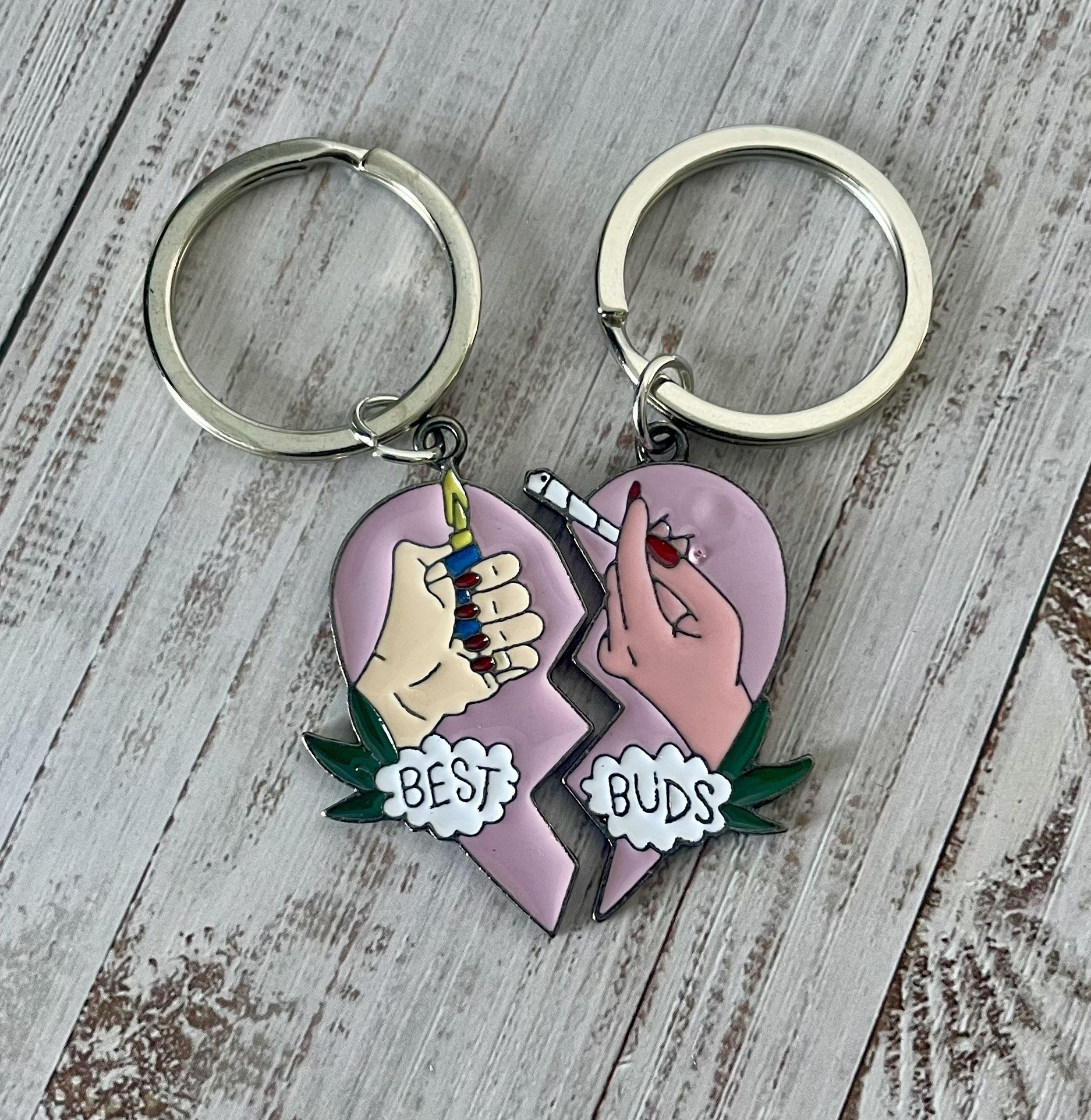 Brand New Best Buds Bestie Keychain Set Gift Idea