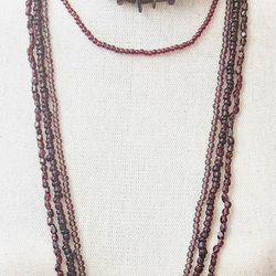 Vintage Multi-Strand Deep Red Garnet