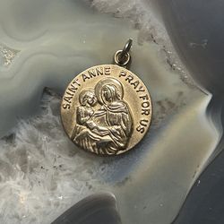 Saint Anne Religious Pendant 12k Gold Filled