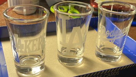 Custom dodgers and LA KERS shot glasses