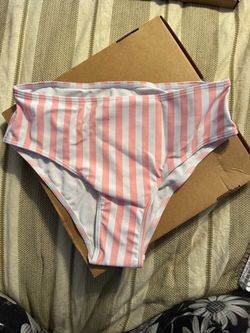 Orange and White Striped Girls Bikini