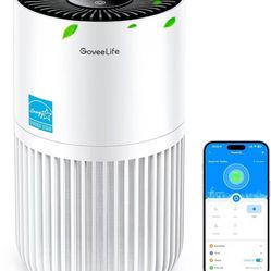 Mini Air Purifier for Bedroom, Smart Filter Air Purifier with App Alexa Control for Pet Hair, Odors, Pollen, HEPA Portable Air Cleaner with 3 Speeds, 