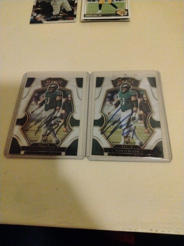 Rookie Cards Autographed By The Eagles Center Cam Jurgens