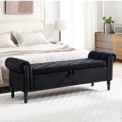 67'' Storage Bench for Bedroom End of Bed, Storage Bench for King Size Bed, Upholstered Tufted