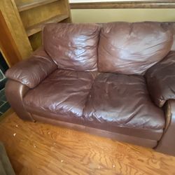 Leather Sofa and Chair