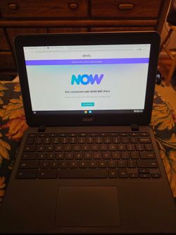 Acer C731 Series touchscreen Chromebook with power supply included. Works on the internet, great for streaming, YouTube, email, and Bluetooth. Lightwe