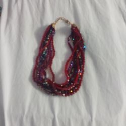 Multi Layer Red Bead Necklace 